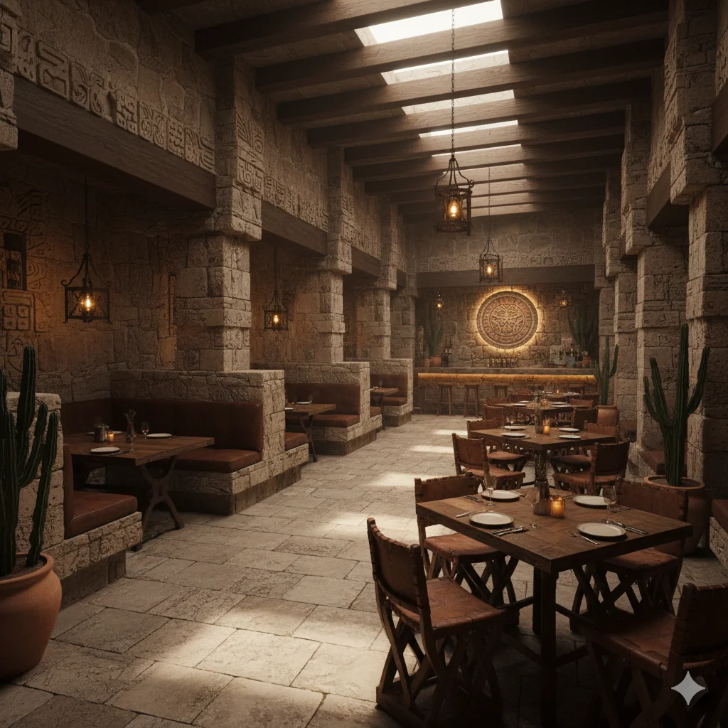 Paleta de colores Tierra y Piedra para restaurantes mexicanos