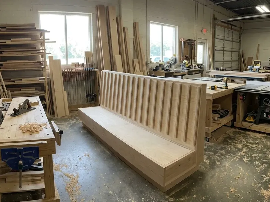 Armazón de booth de madera maciza fabricado a mano en la planta de Guadalajara