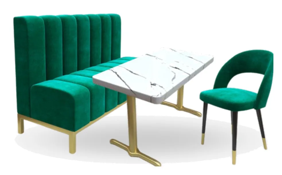 Colección Esmeralda Terciopelo — muebles mexicanos para restaurantes | MF Imports